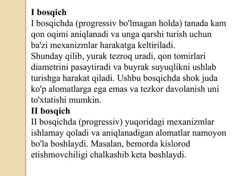 Stomatolog amaliyotida shoshilinch holatlarda tezkor yordam (shok,hushni yuqotish,kollaps,koma) 4