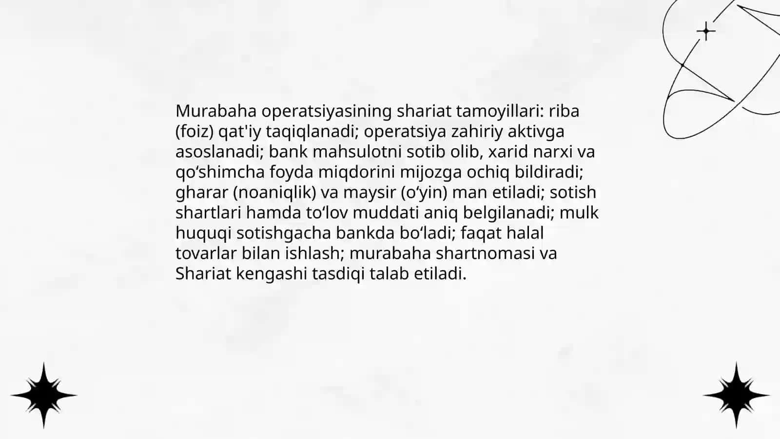 Murohaba -islom banklarning asosiy faoliyat turi 4