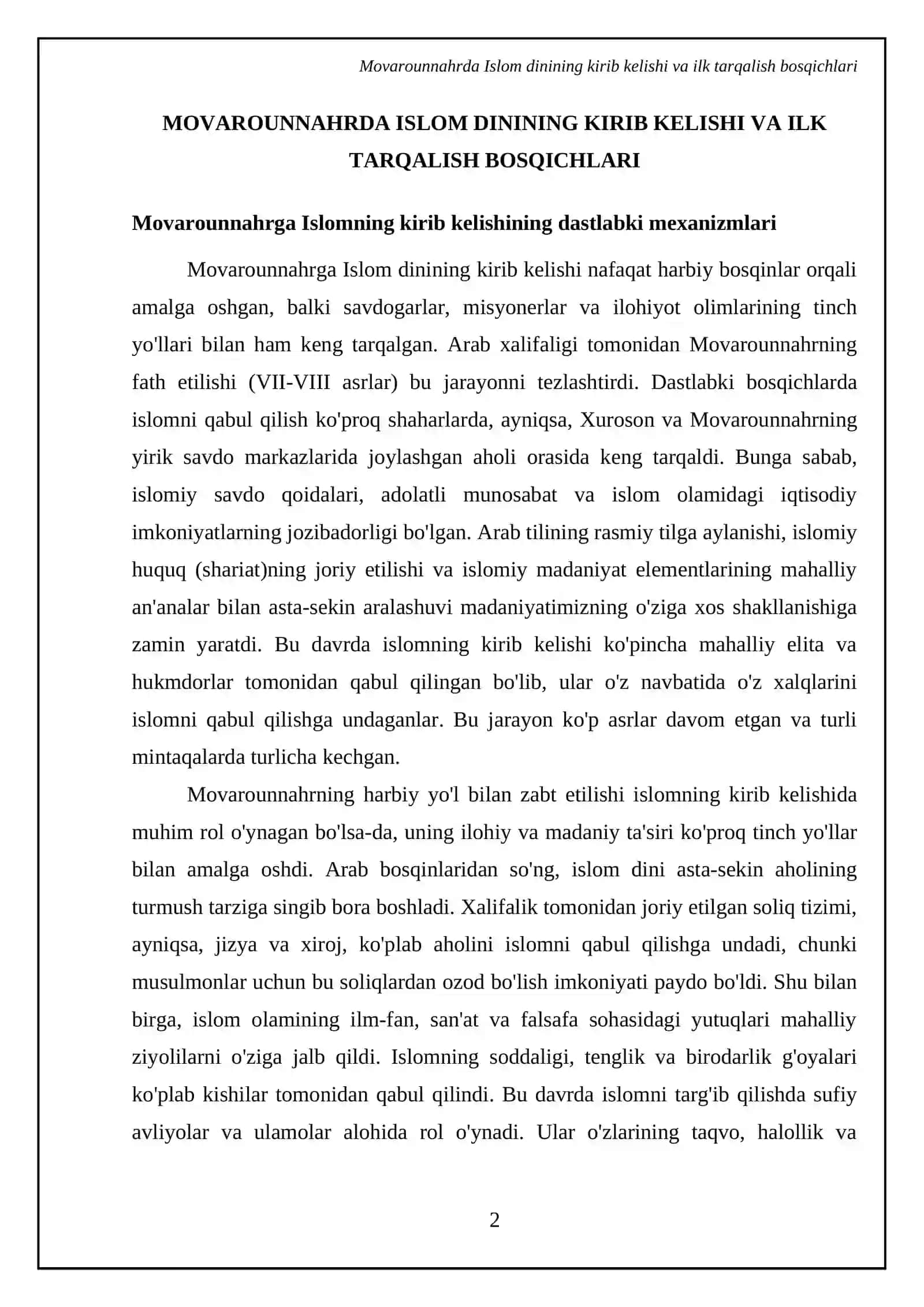 Movarounnahrda Islom dinining kirib kelishi va ilk tarqalish bosqichlari 4