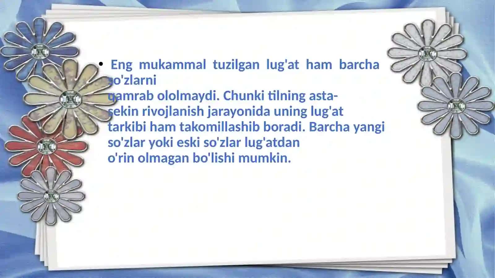 O`zbek  tilining  lug`at tarkibi  va  uning  mavzu  guruhlari 4