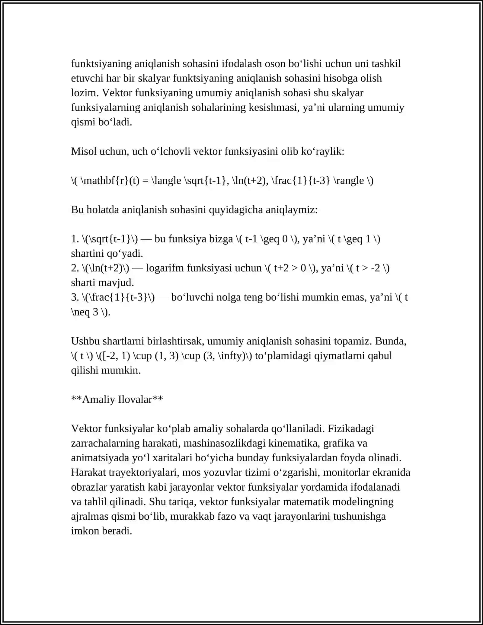 VEKTOR FUNKSIYALAR 4