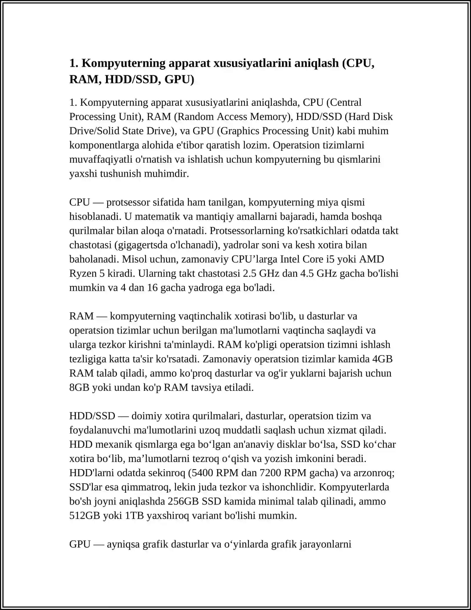 AMALIY ISH: OPERATSION TIZIMLARNI O‘RNATISH 4