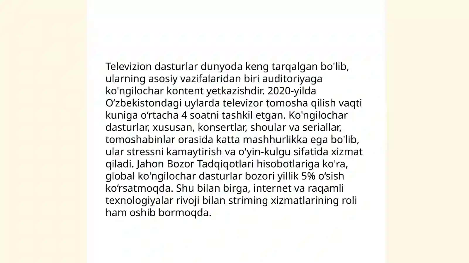 Televizion kontent turlari 4
