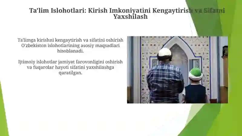 Asosiy Ijtimoiy Islohotlar va Ularning Ta'siri 4