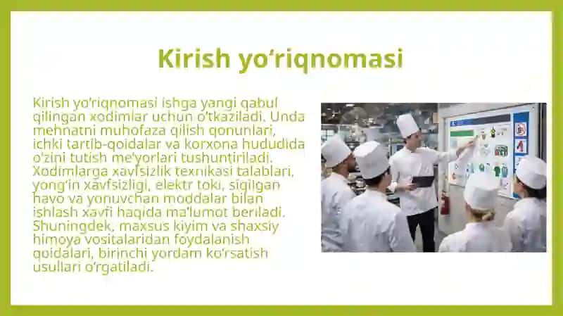 Korxonalarda yo‘riqnomalarni o‘tkazish va ularning turlari. 4