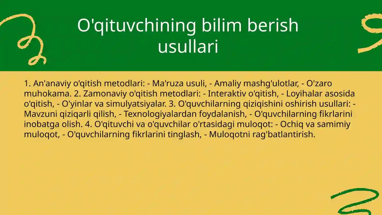 Zamonaviy maktab õqituvchisining vazifalari 4