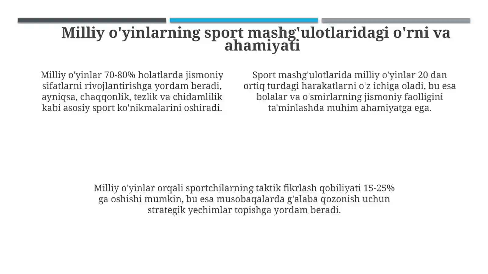 Sport mashgulot va bayram tadbirlarini otkazish jarayonida milliy xarakatli oyinlardan foydalanish 4