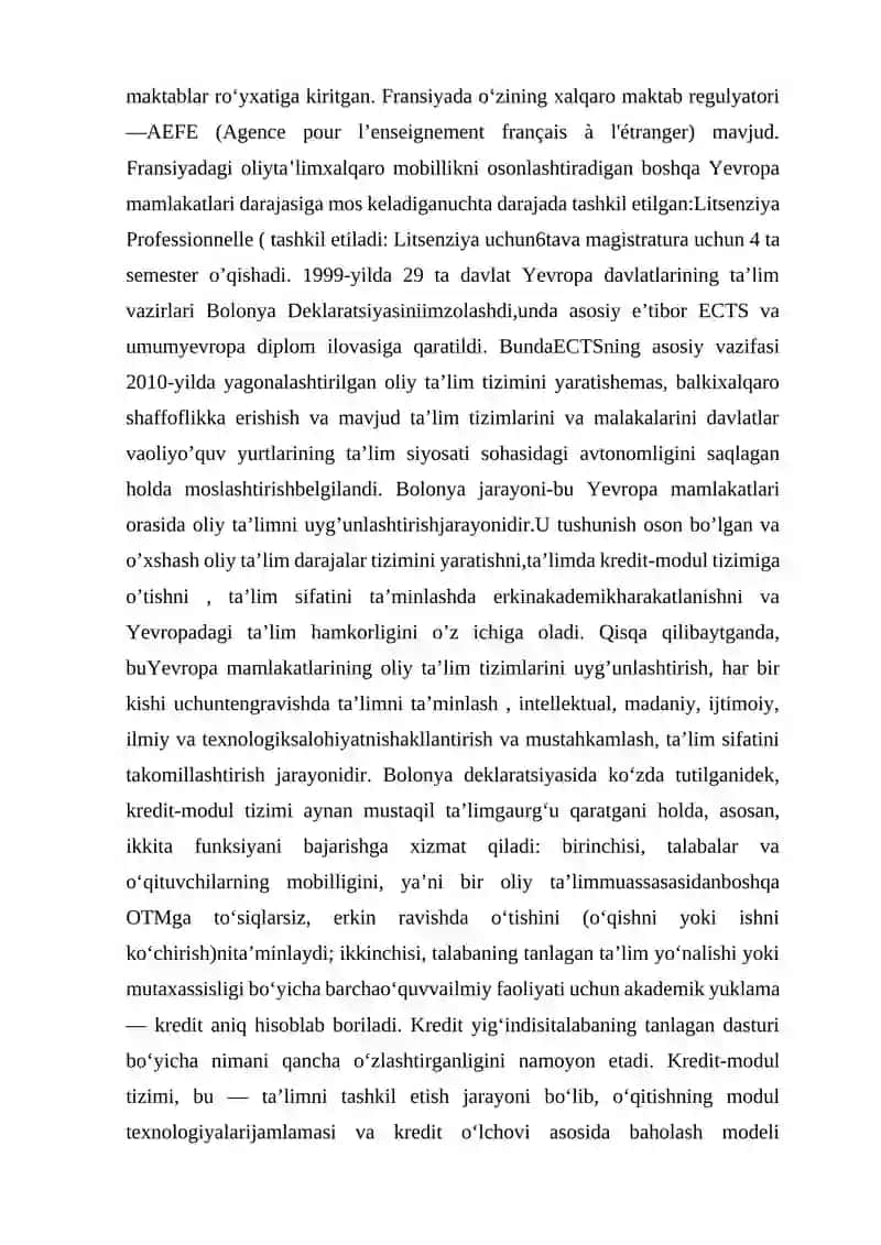 Yevropa mamlakatlarida uzluksiz ta'limni tashkil etish tajribasi 4