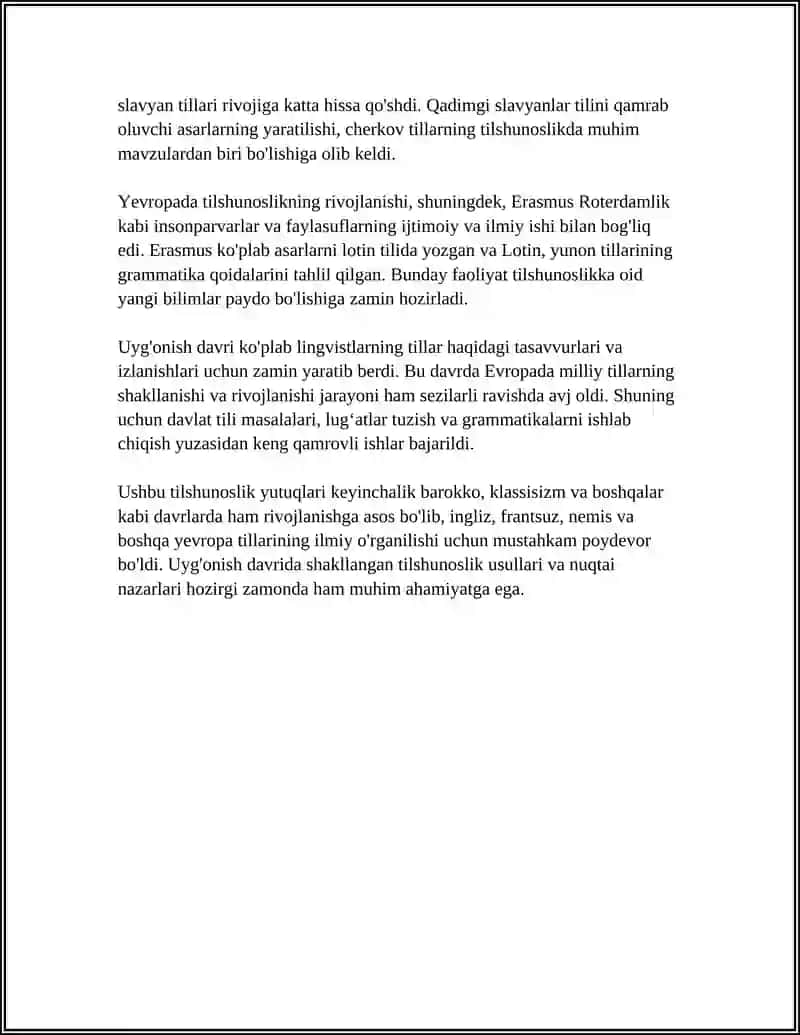 YEVROPADA UYG'ONISH DAVRI TILSHUNOSLIGI (RUS TA'LIMOTI) 4