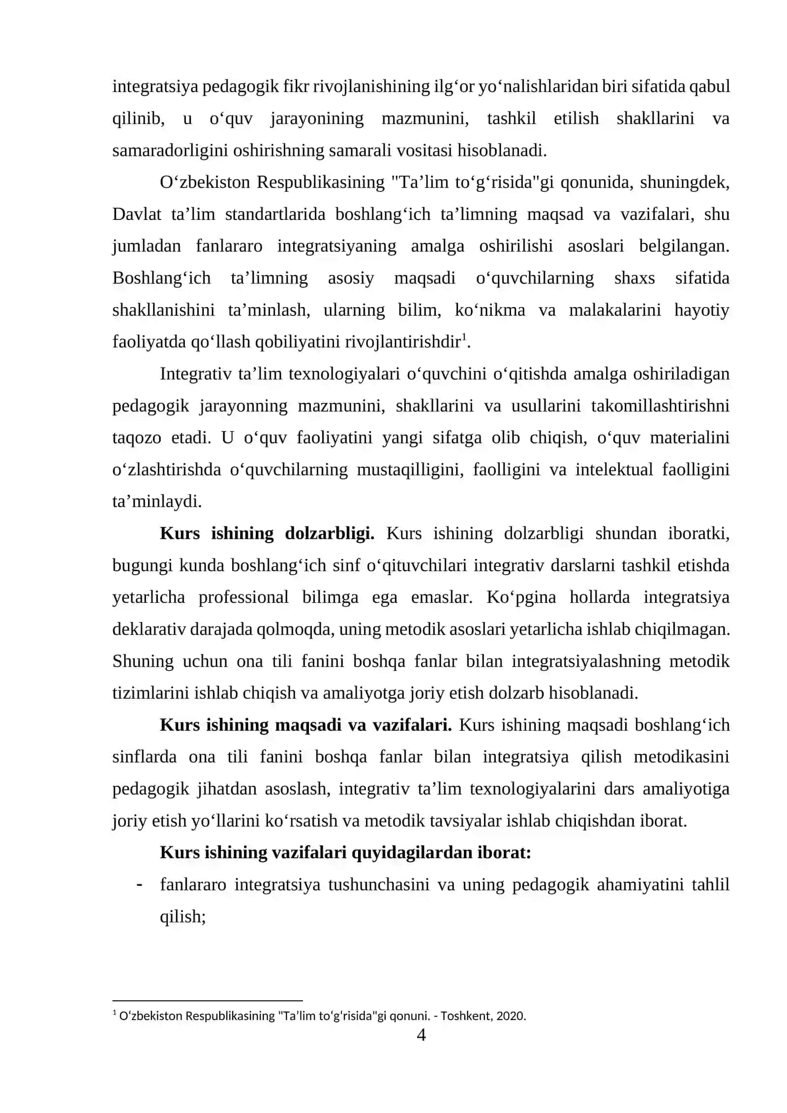 Boshlangich sinflarda ona tili fanini boshqa fanlar bilan integratsiya qilishning metodik imkoniyatlari 4