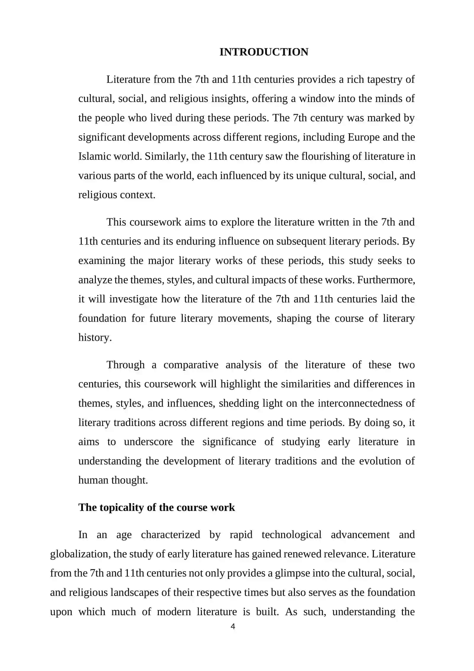 LITERATURE WRITTEN IN 7TH AND 11TH CENTURIES AND ITS INFLUENCE 4