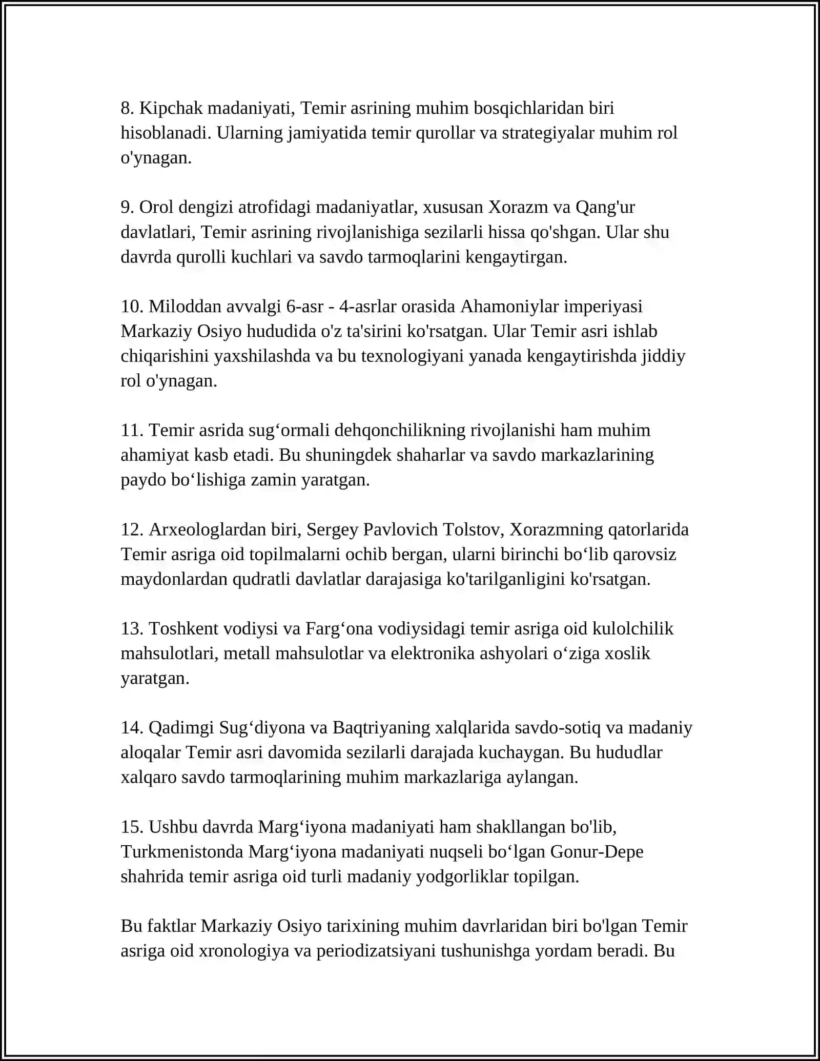 Temir asrga oʻtish davrida Markaziy Osiyoda xronologiya va periodizatsiya 4