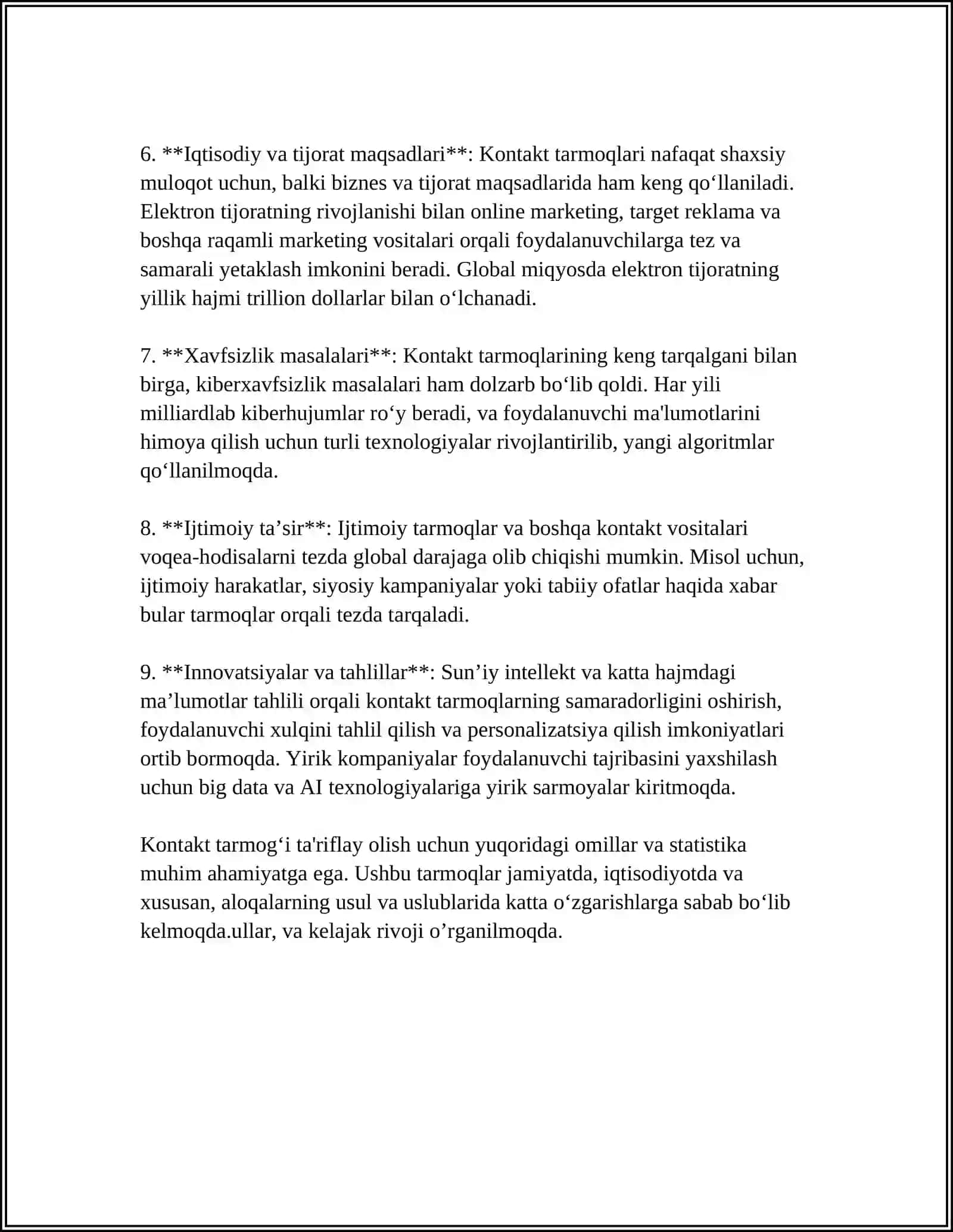 KONTAKT TARMOG'I HAQIDA UMUMIY MA'LUMOTLAR 4