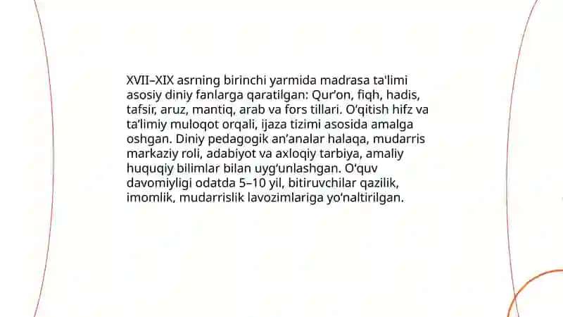 XVII-XIX asrning birinchi yarmida tarbiya, maktab va pedagogik fikrlar 4