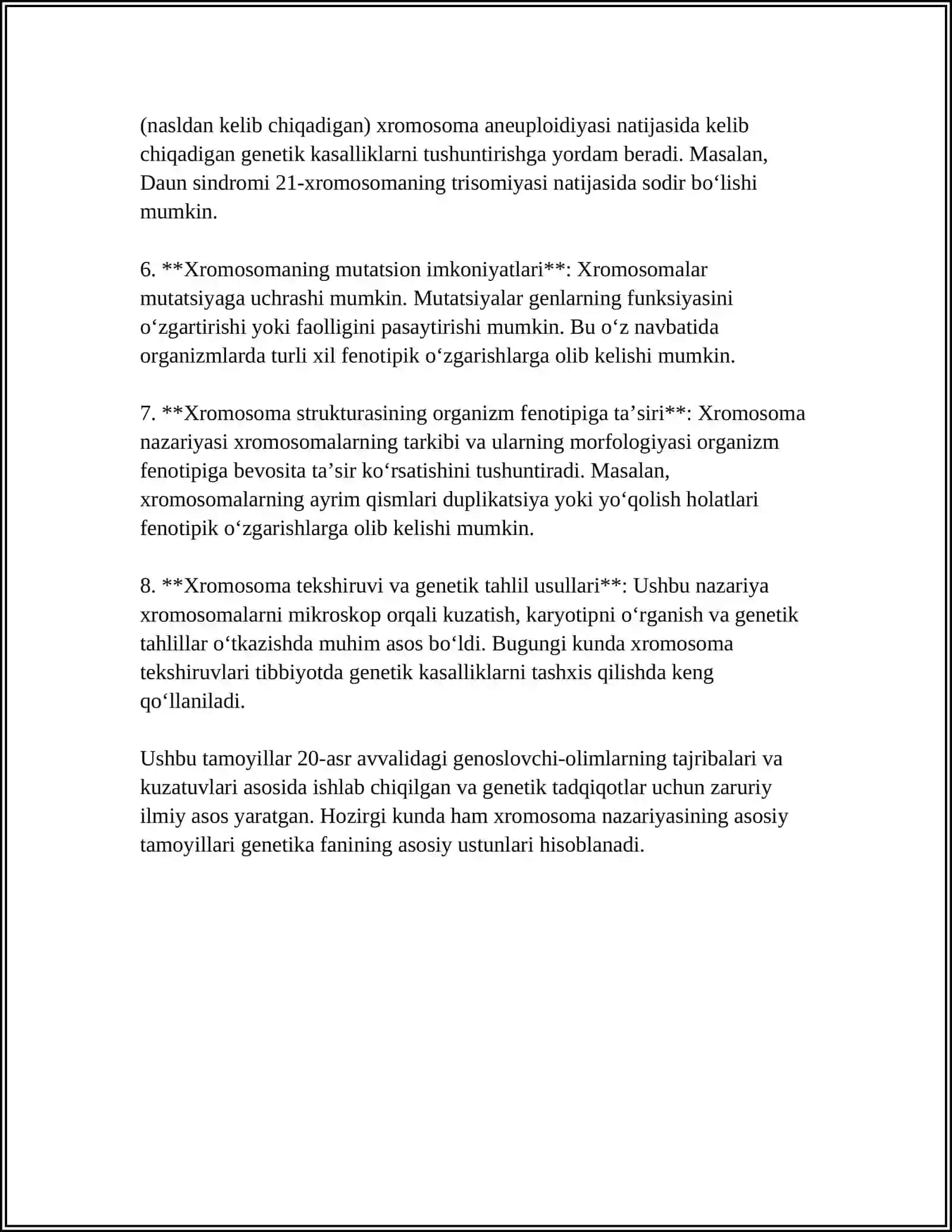 IRSIYATNING XROMOSOMA NAZARIYASI! 4