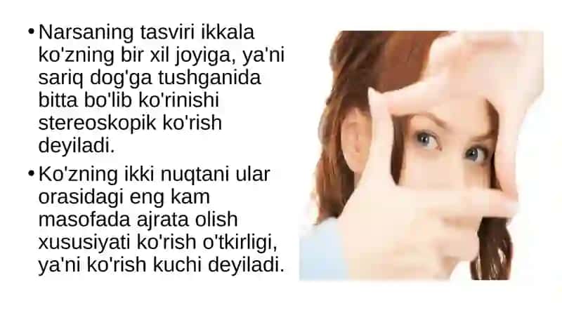 Ko'rish organlarining funksiyasi 4