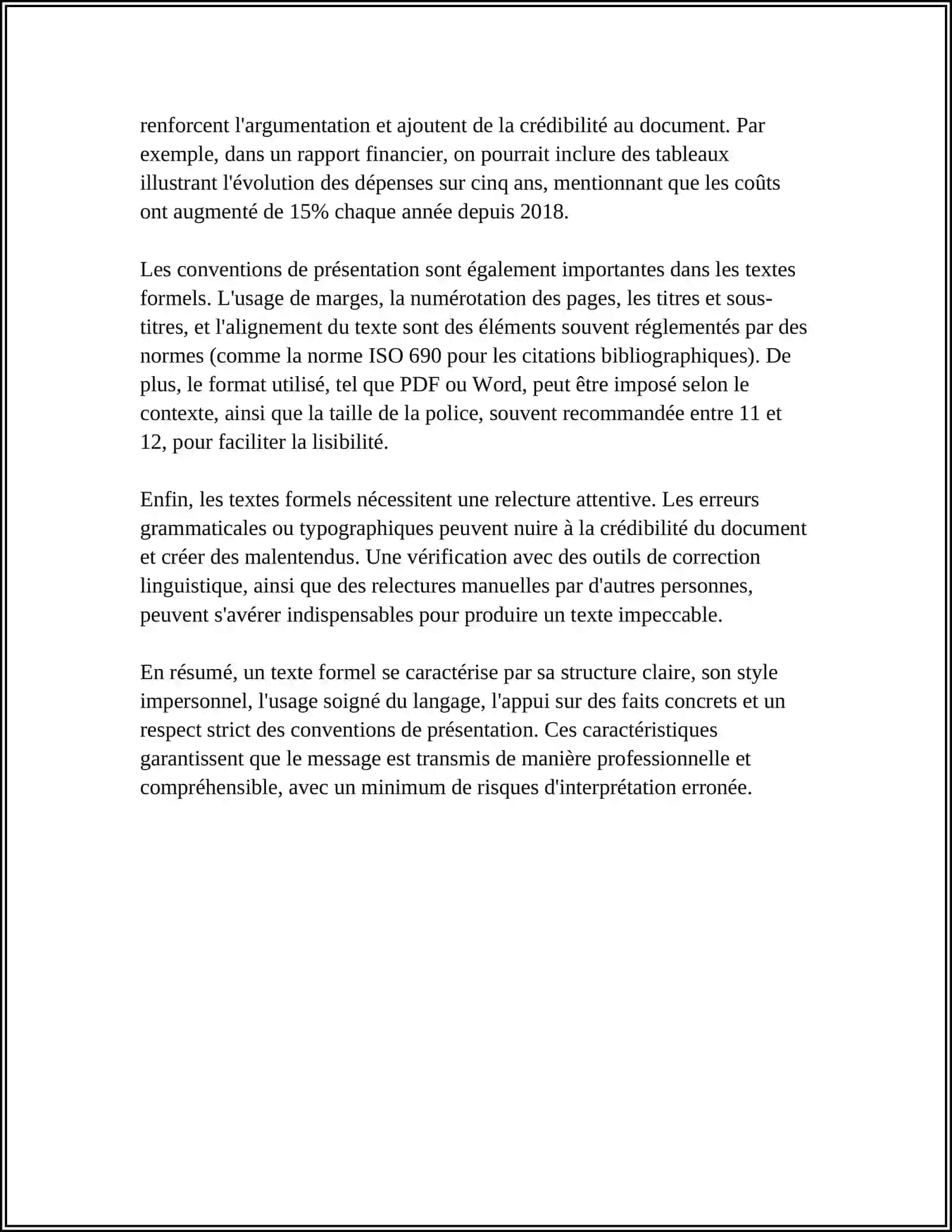 TEXTES FORMELS, INFORMELS ET SPÉCIALS 4