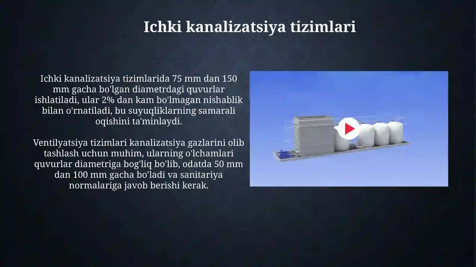 Suv ta'minoti va kanalizatsiya ichki qurilmalari 4