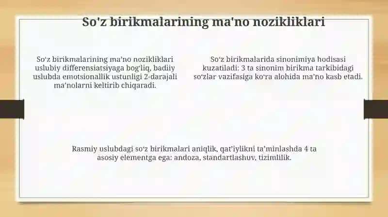 So'z birikmalari uslubiyati 4