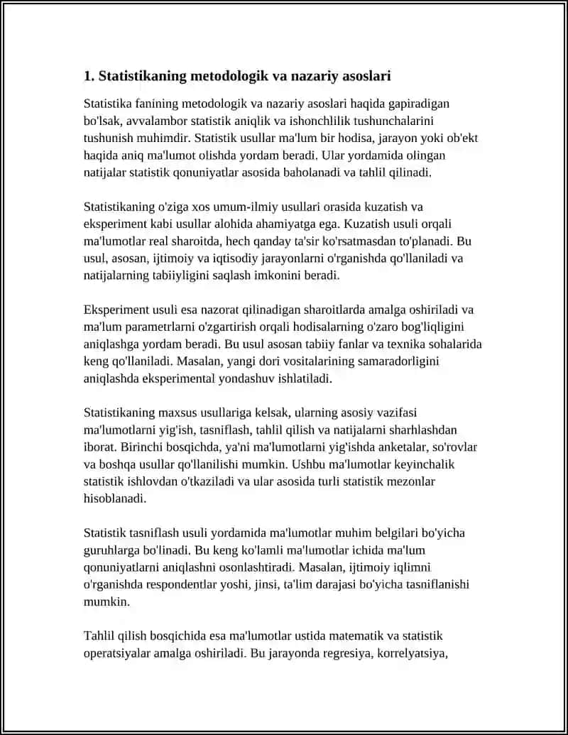 STATISTIKANING O'ZIGA XOS UMUM-ILMIY VA MAXSUS USULLARI 4