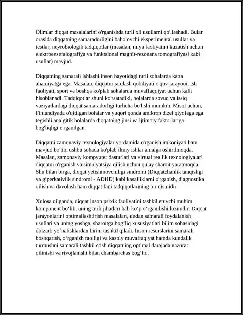 DOBRINNING DIQQAT HAQIDAGI QARASHLAR. DIQQATNING XUSUSIYATLARI 4