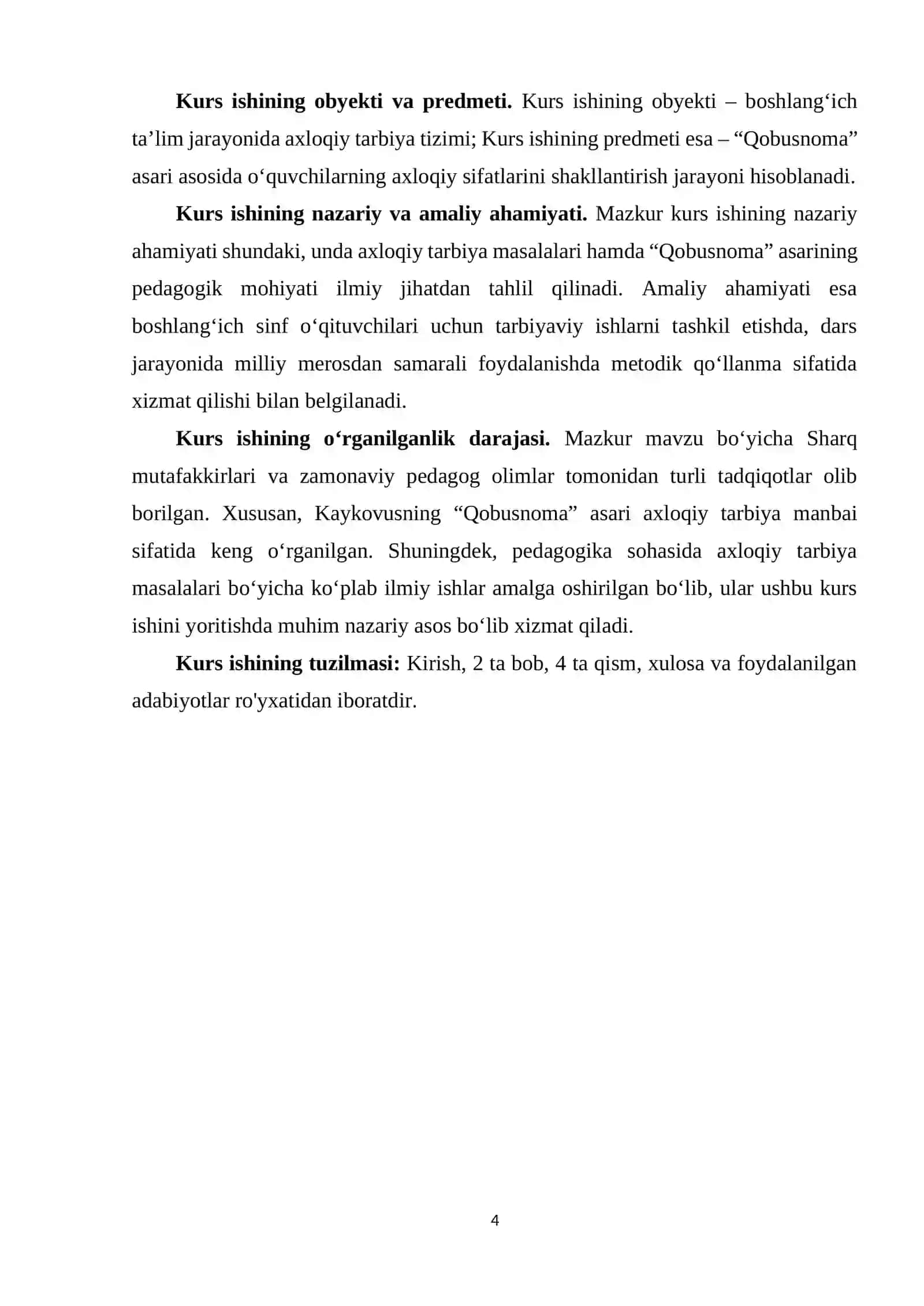 Axloqiy tarbiyada Kaykovusning “Qobusnoma” asaridan foydalanish 4