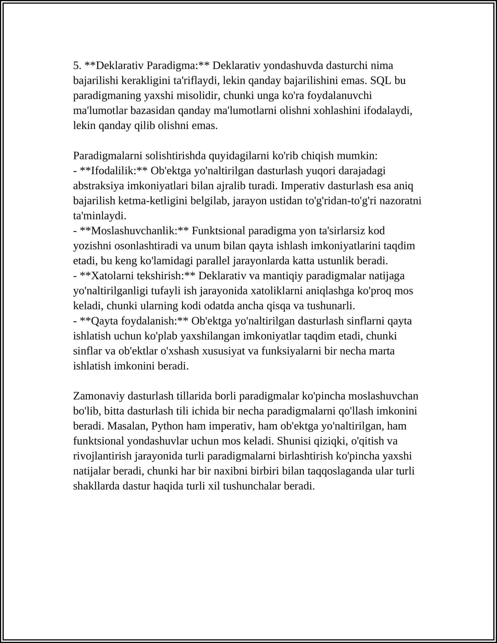 Zamonaviy Dasturlash Tillarining Tahlili 4