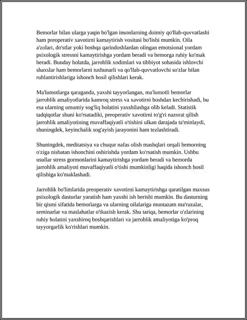 JAROHLIK BO'LIMLARIDAGI BEMORLAR PSIXOLOGIYASI MASALALARI 4