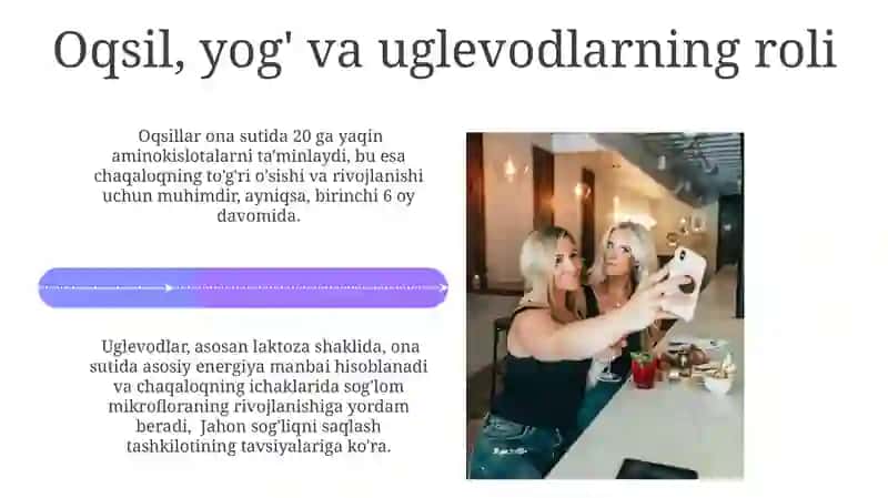 Onalar va emizikli ayollarda ovqatlanish 4