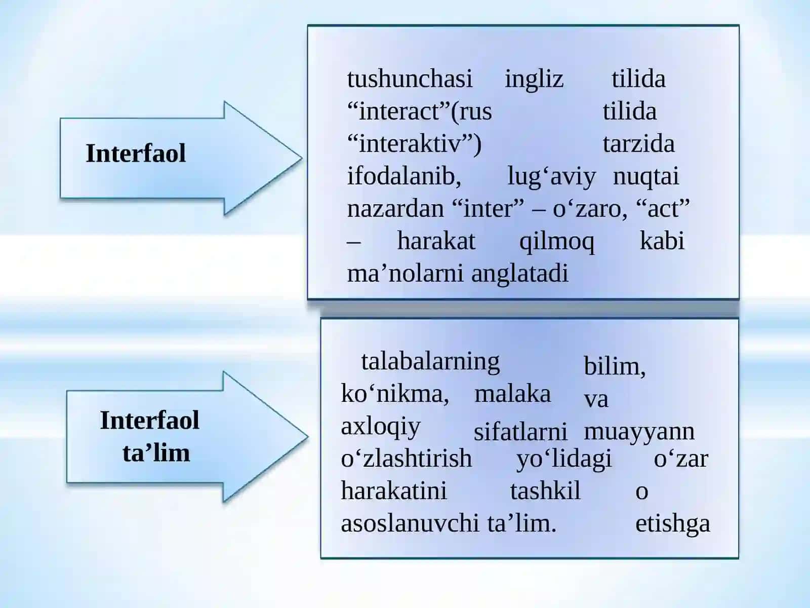 INTERFAOL TAʼLIM METODLARI. RIVOJLANTIRUVCHI TAʼLIM TEXNOLOGIYALARI 4