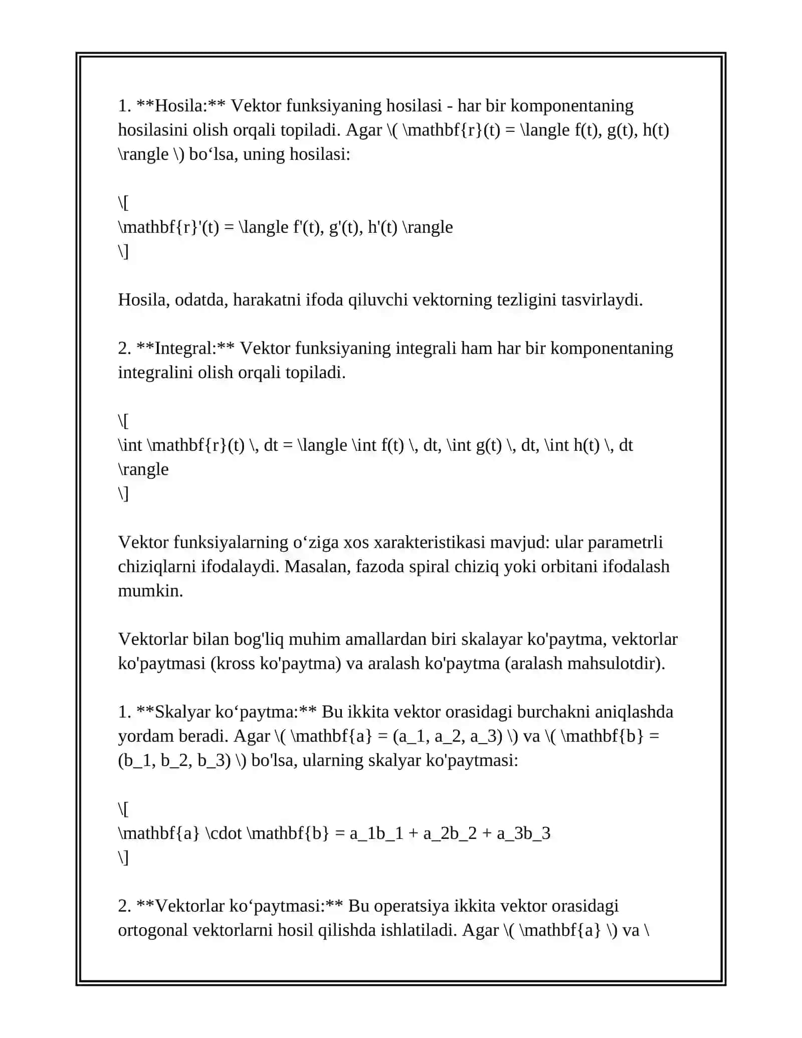 VEKTOR FUNKSIYALARINING KOMPYUTER GRAFIKASIDAGI TATBIQLARI 4