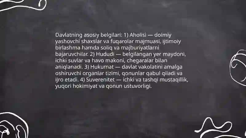 Davlat tushunchasi va uning xususiyatlari vazifalari 4
