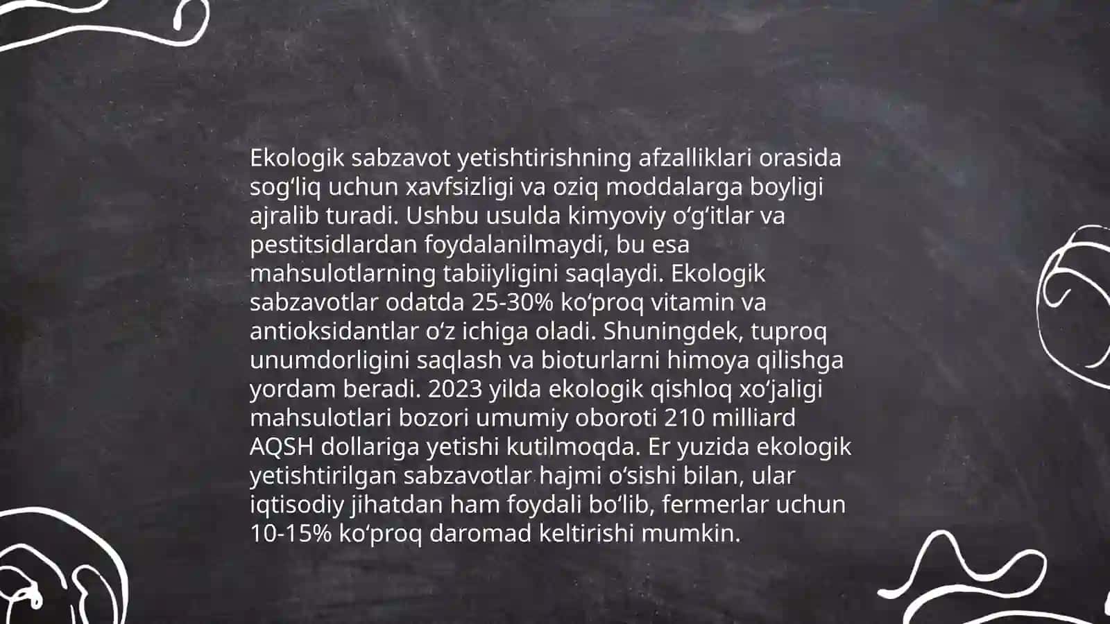 Organik sabzavotchilikda yetishtiriladigan ekin turlarining bog'liqlik tomonlari 4