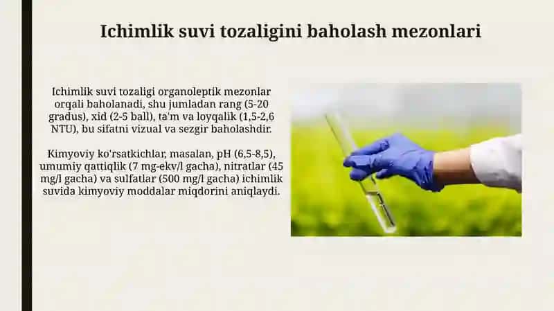 Suvning gigiyenik, epidemiologik va fiziologik axamiyati 4