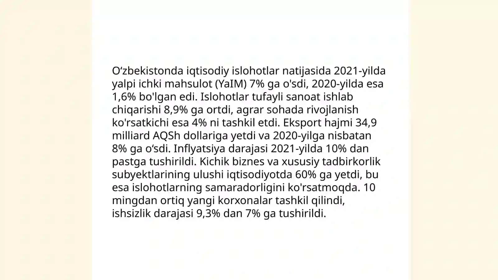 Yangi O'zbekiston taraqqiyot strategiyasi asosida jadal taraqqiyot va yangilanish sari 4