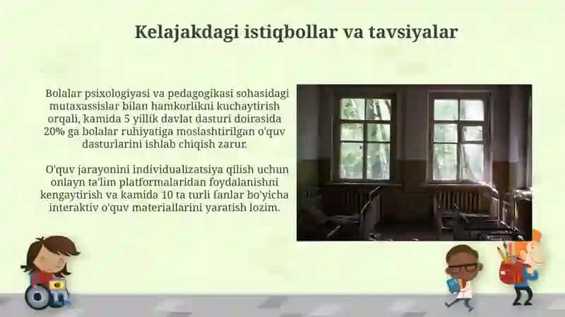 Uzoq muddatli davolanuchi maktab o'quvchilarining samarali ta'limi uchun ichki sharoitlar 4
