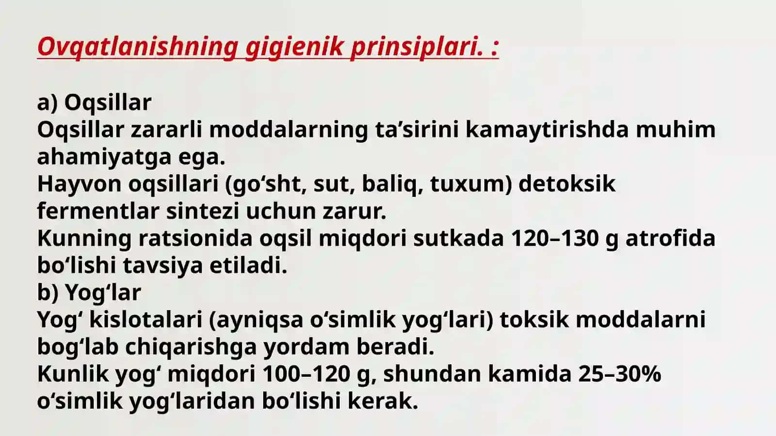 Zararlik asbda ishlovchilar uchun davolovchi-profilaktik ovqatlanish tibbiyot 4