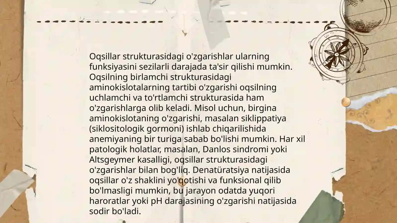 Oqsillar denaturatsiyasi va uning biologik ahamiyati 4