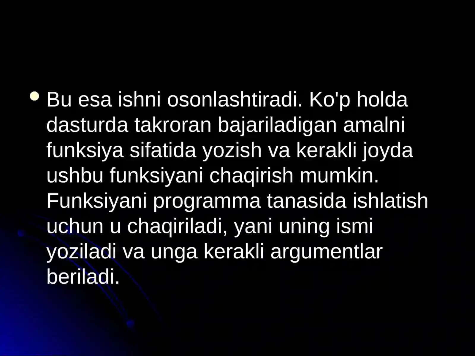 C++ DA Funksiyaning foydasi 4