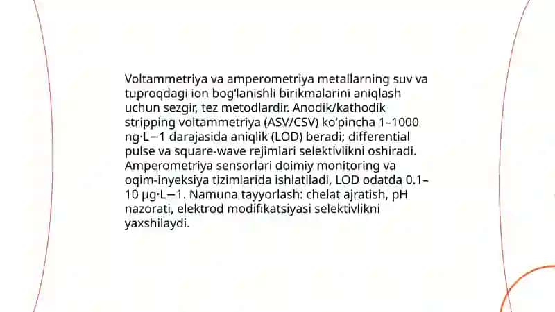 Suv va tuproq ifloslanishida ion bog'lanishli birikmalarni aniqlash va ulardan tozalash usullarini taklif qilish 4