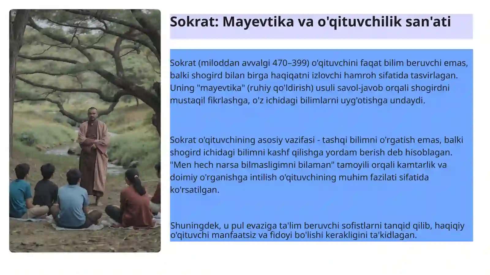 Yunon faylasuflari asarlarida o'qituvchilarning kasbiy mahorat haqidagi g'oyalari 4