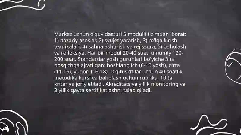 Syujetli -rolli o'yinlar va sahnalashtirish rivojlanish markazi faoliyati 4