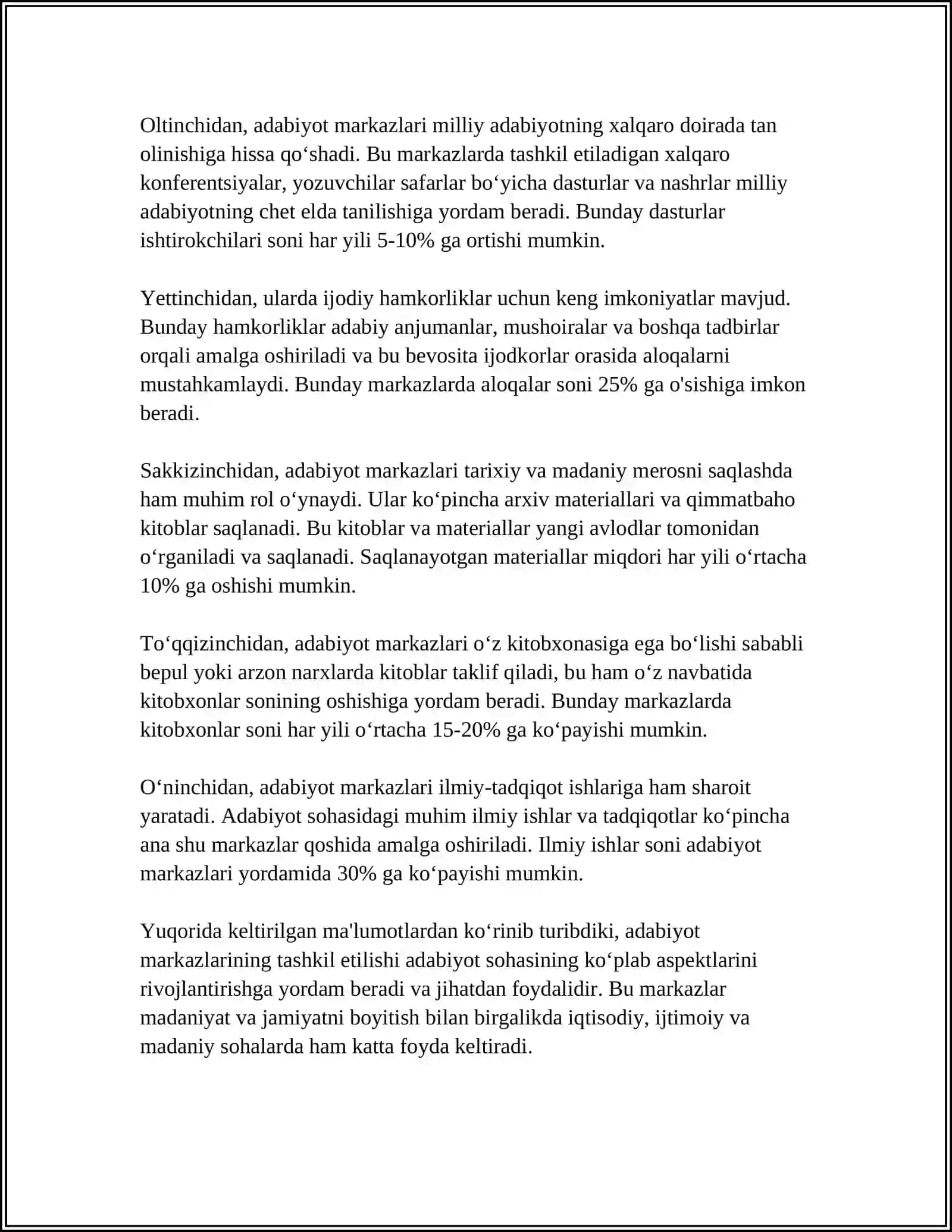MAKTABGACHA TAʼLIM TASHKILOTLARIDA MARKAZLAR BOʻYICHA ADABIYOTNI OʻRGANISH, AMALIY MASHGʻULOTLAR, TADQIQOTLAR OʻTKAZISH, MUTAXASSISLAR BILAN MULOQOT 4