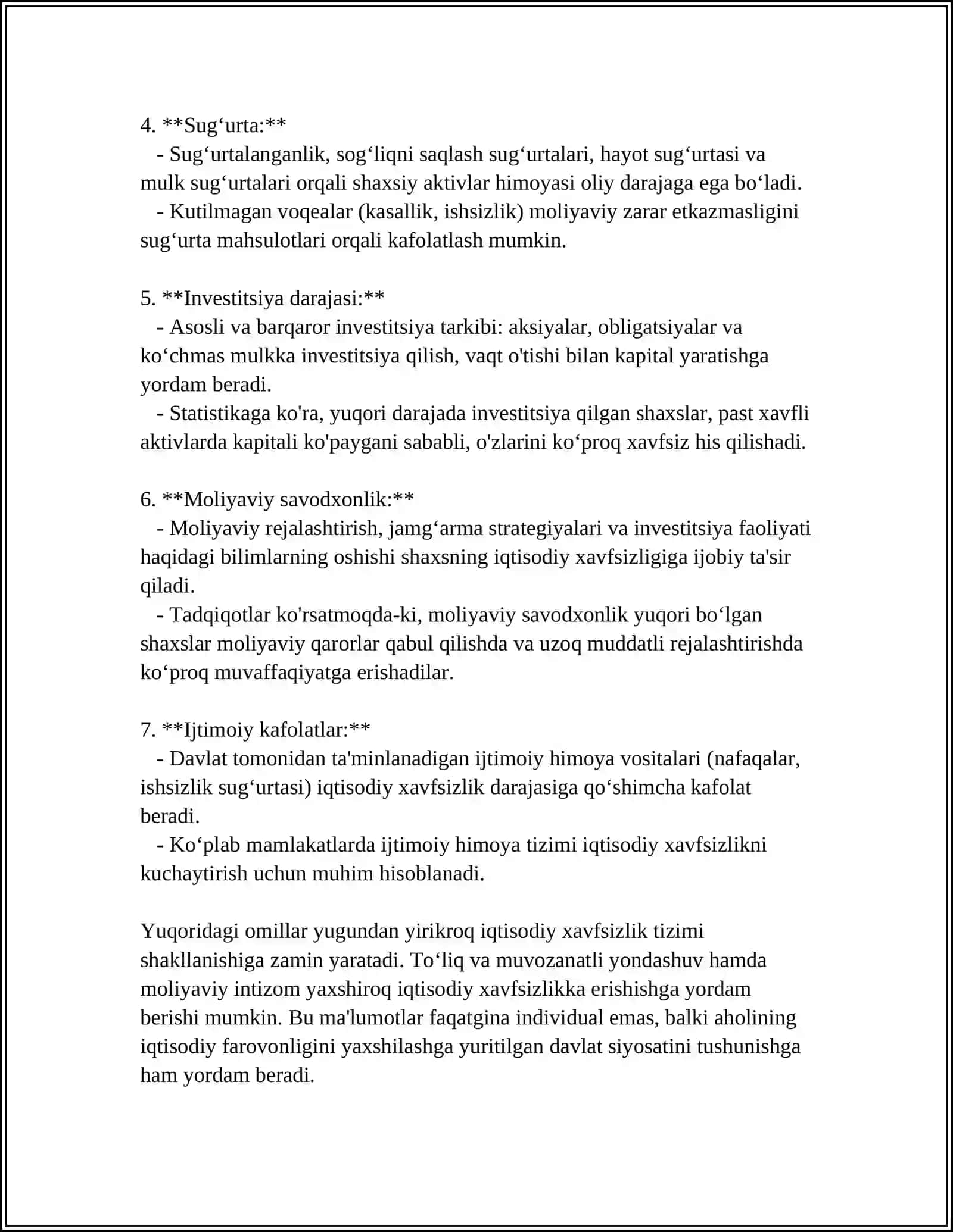 SHAXSNING IQTISODIY XAVFSIZLIGI TAVSIFI 4