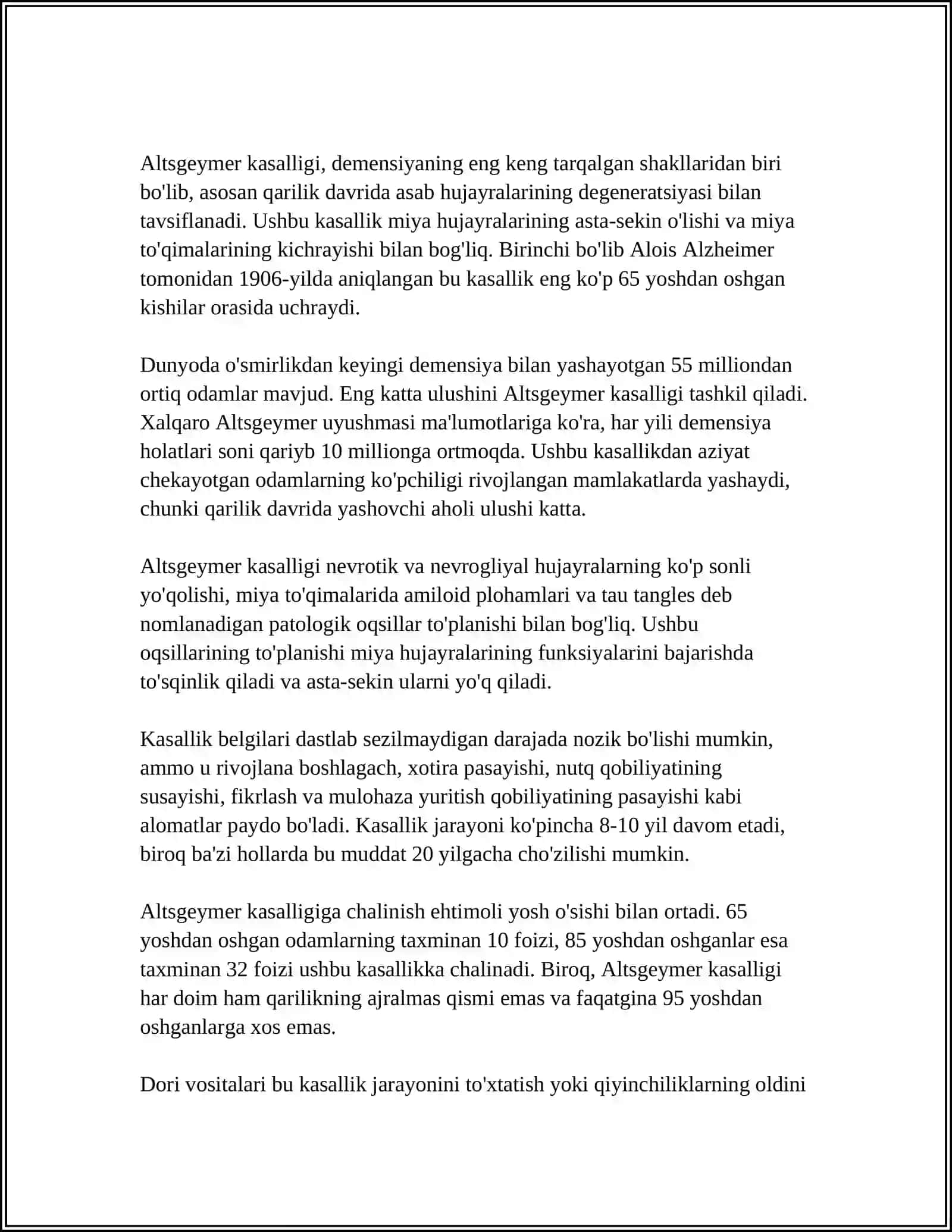 QARILIK BILAN BOG'LIQ BUZILISHLAR 4
