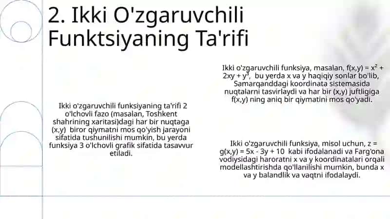 Ikki ozgaruvchanlik funksiya 4
