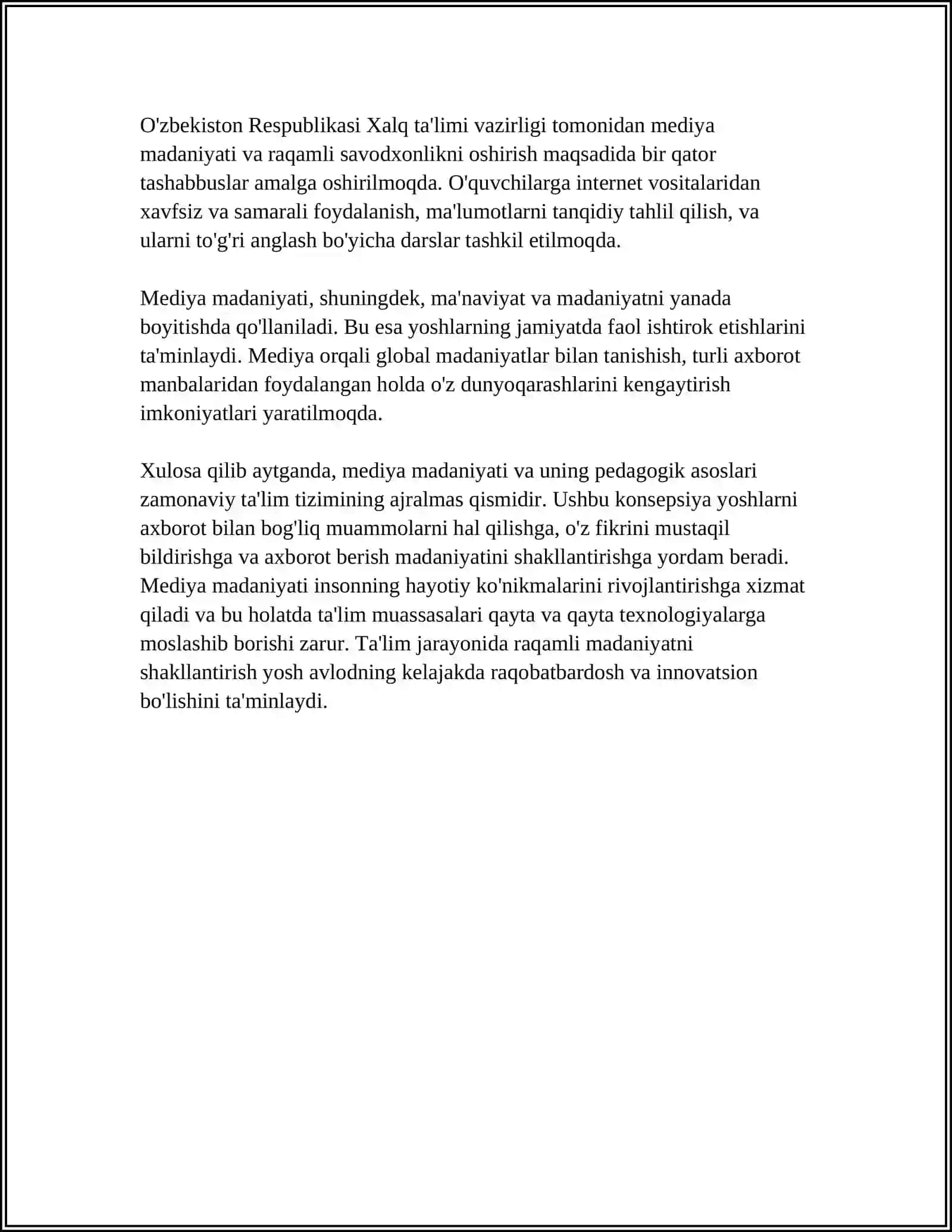MEDIYA MADANIYATI VA INNOVATSIYA PEDAGOGIKA 4