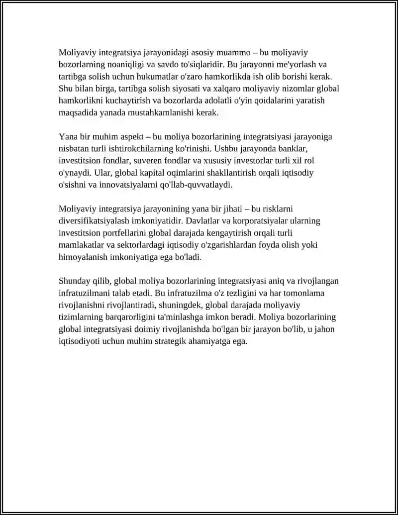 MOLYA BOZORLARINING GLOBAL INTEGRATSIYASI 4