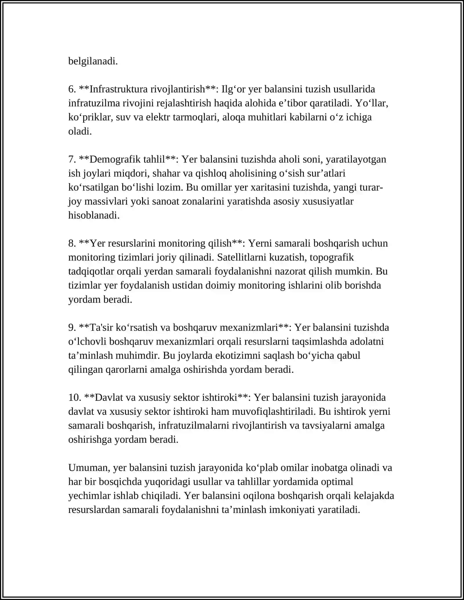 Yer balansini tuzish usullari 4
