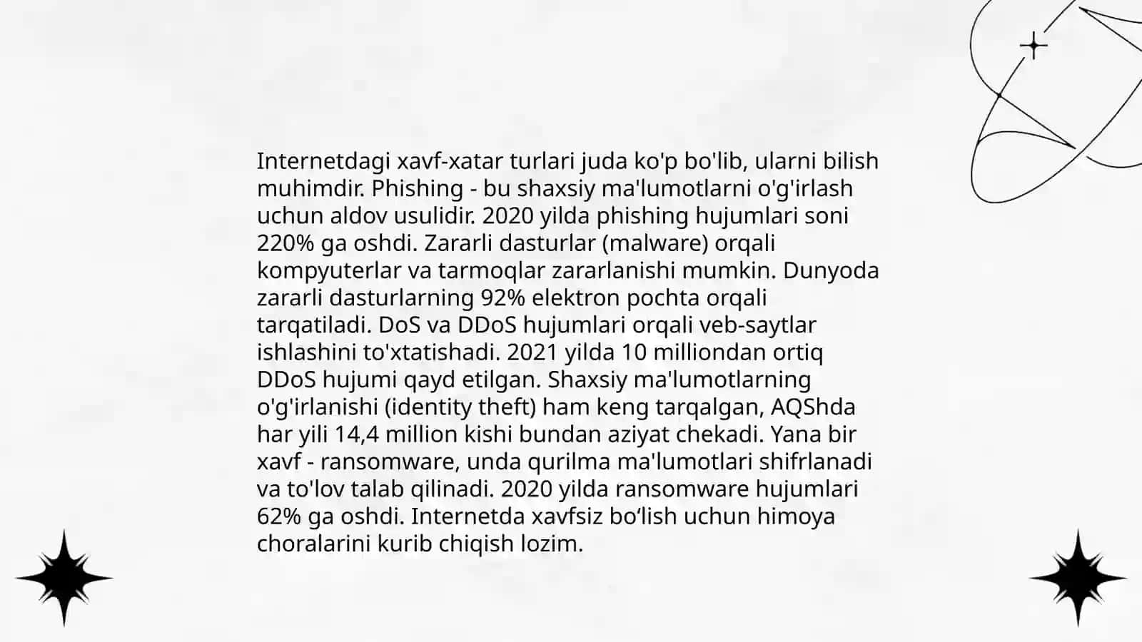 Axborot xurujlari va internetdagi tahdidlardan himoya 4